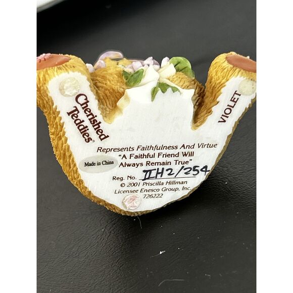 Cherished Teddies 726222 Violet "A Faithful Friend Will Always Remain True" - Picture 5 of 6